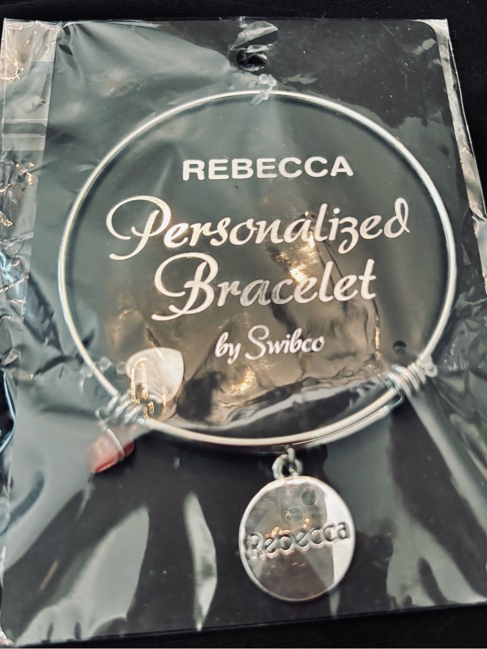 “Rebecca” Personalized Silver Tone Charm Bracelet